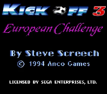 Kick Off 3 - European Challenge (Europe) screen shot title